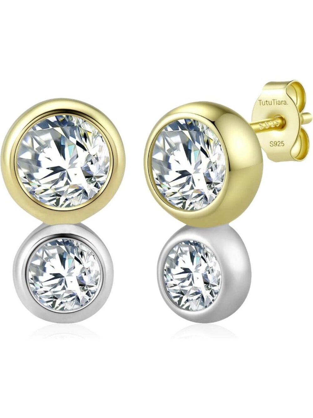 3CT Moissanite Stud Earrings in 925 Sterling Silver | Elegant Women's Jewelry